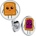 BodyCandy PB and J Peanut Butter and Jelly Sandwich Stud Earrings by Onyx O — main product shot
