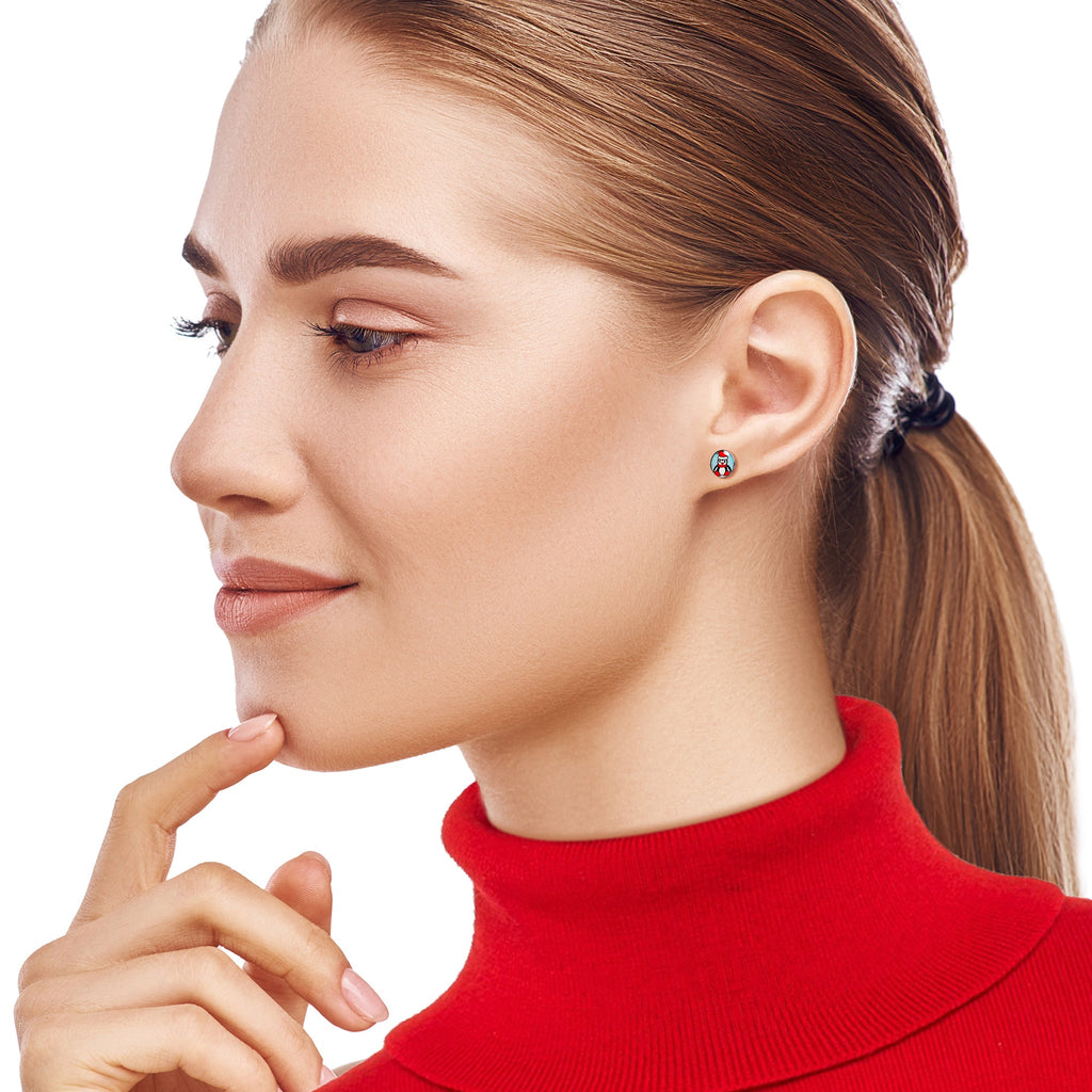 BodyCandy Snowfall Holiday Penguin Stud Earrings by Onyx O — size reference
