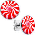BodyCandy Holiday Peppermint Candy Stud Earrings — main product shot
