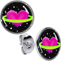 BodyCandy Heart Planet Stud Earrings by Onyx O — main product shot