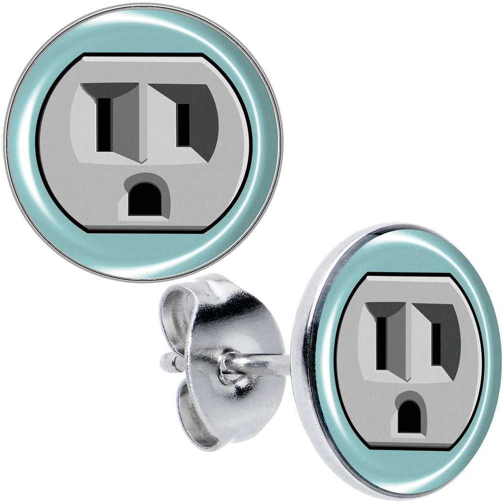 BodyCandy Frowning Plug Outlet Stud Earrings by Onyx O — main product shot