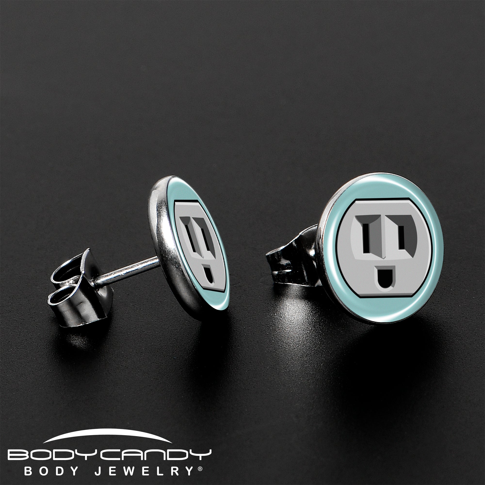 BodyCandy Smiling Plug Outlet Stud Earrings by Onyx O — lifestyle context