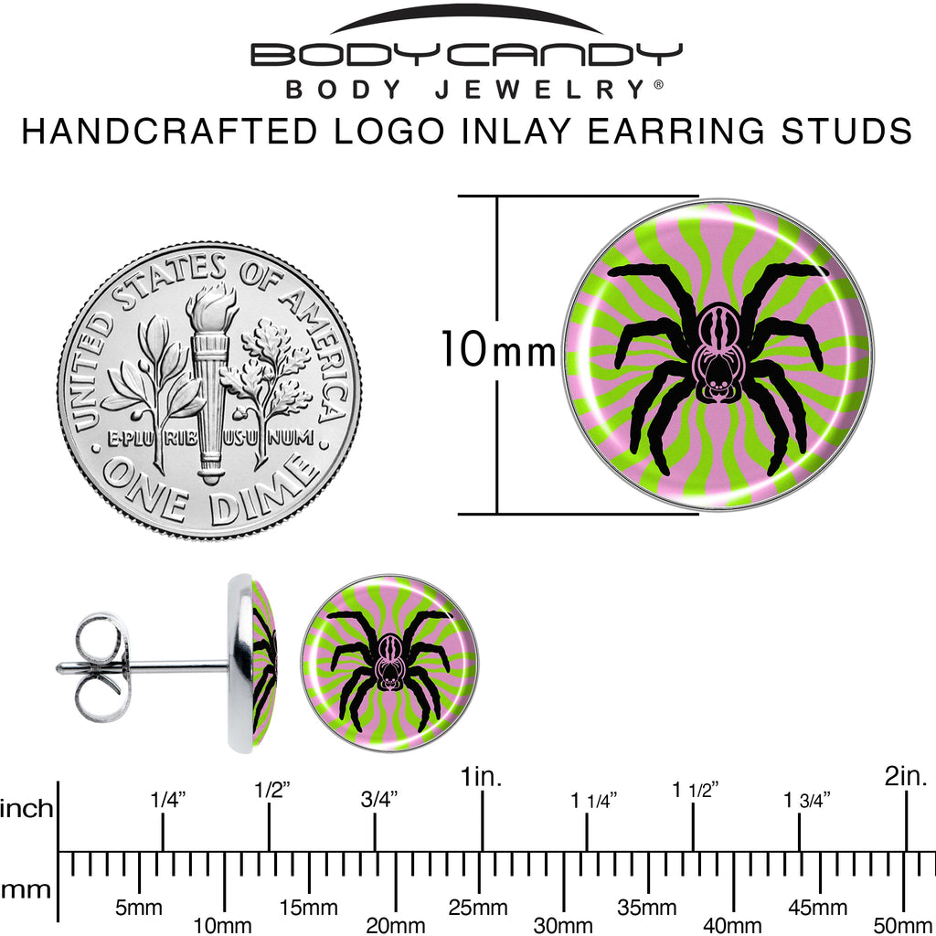 BodyCandy Psychedelic Spider Stud Earrings by Onyx O — alternative angle