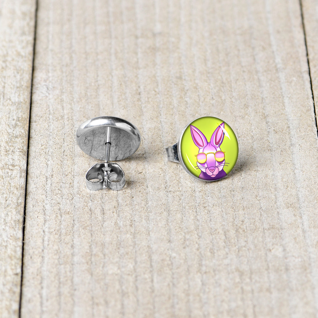 BodyCandy Cool Shades Bunny Stud Earrings by Onyx O — back view