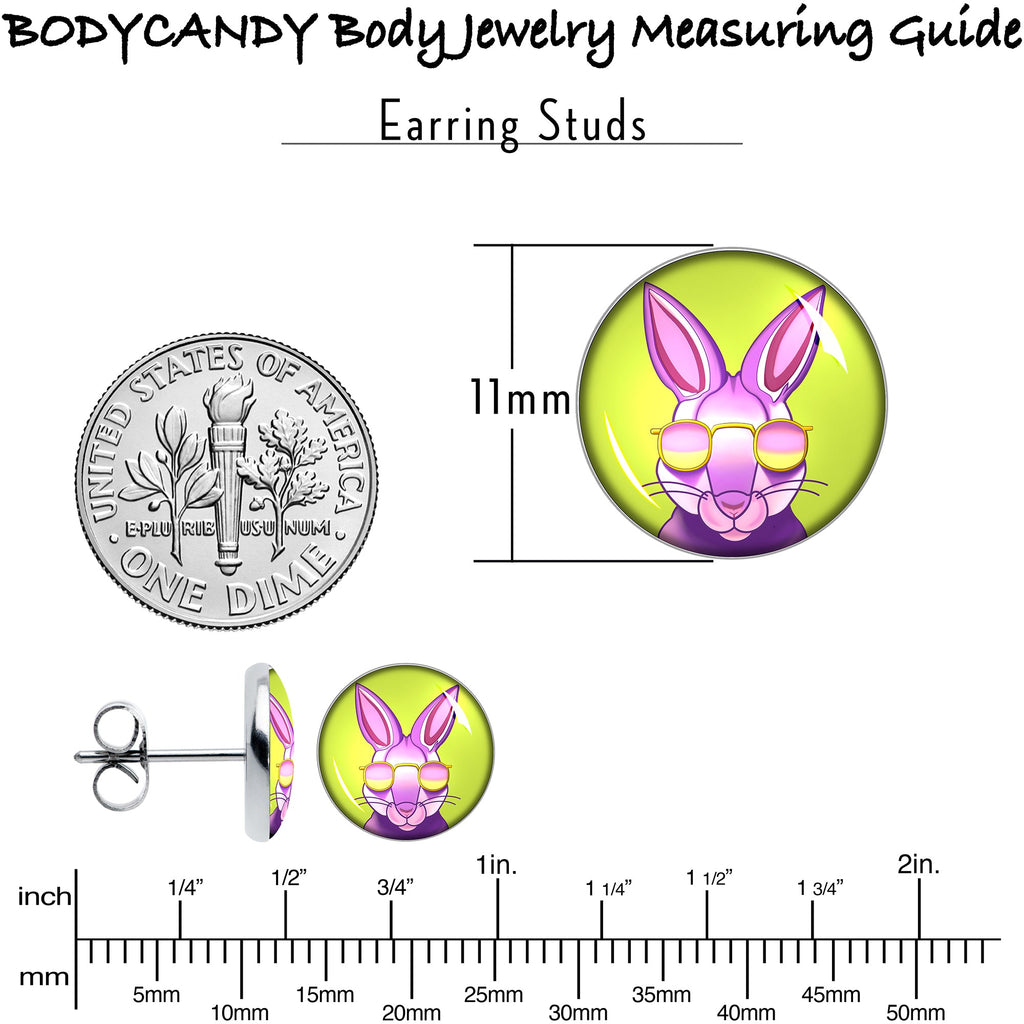 BodyCandy Cool Shades Bunny Stud Earrings by Onyx O — alternative angle