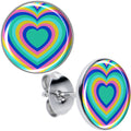 BodyCandy Rainbow Retro Heart Stud Earrings by Onyx O — main product shot