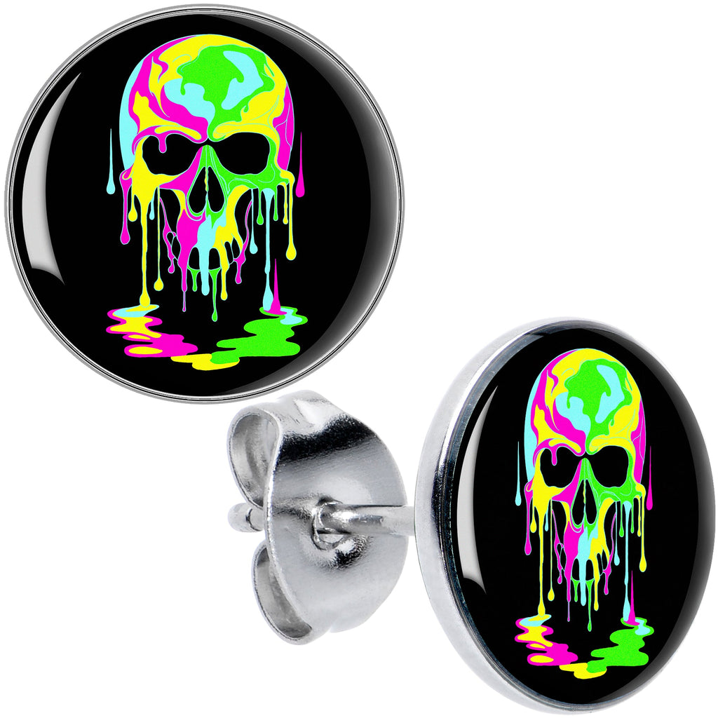 BodyCandy Ultra Bright Melting Skull Stud Earrings by Onyx O — main product shot