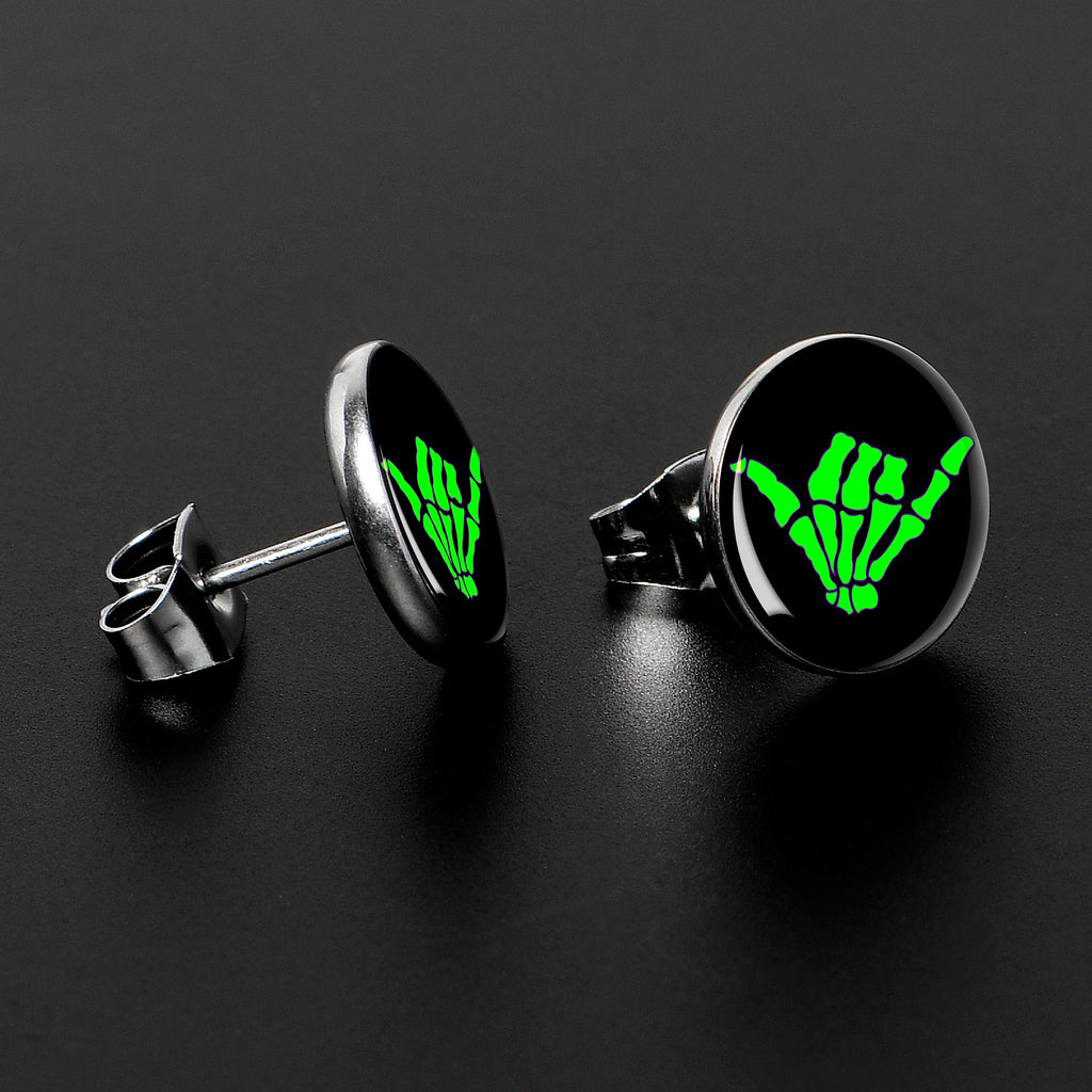 BodyCandy Shaka Hand Stud Earrings by Onyx O — lifestyle context