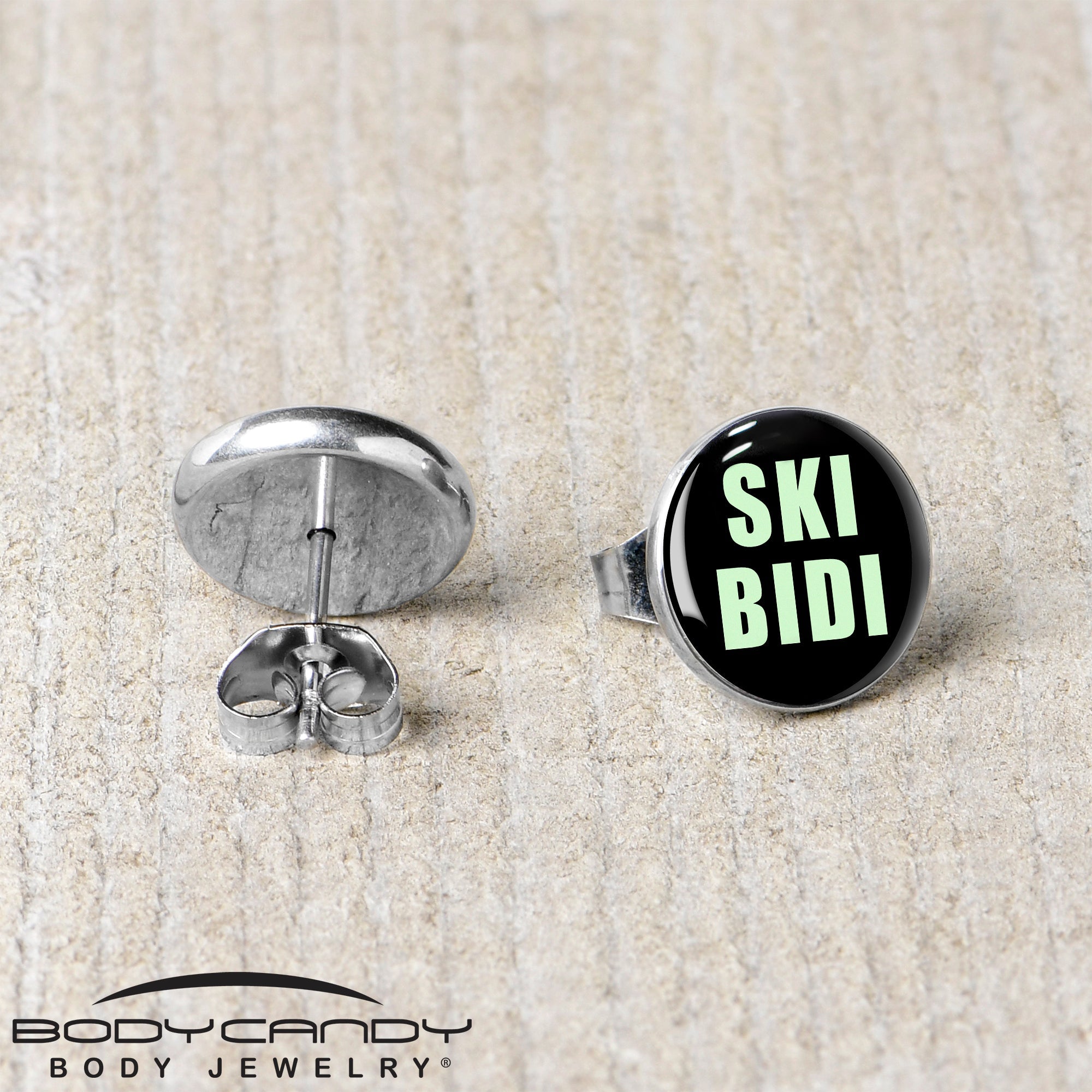 BodyCandy SKIBIDI Stud Earrings by Onyx O — back view