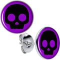 BodyCandy Purple Black Simple Skull Stud Earrings by Onyx O — main product shot