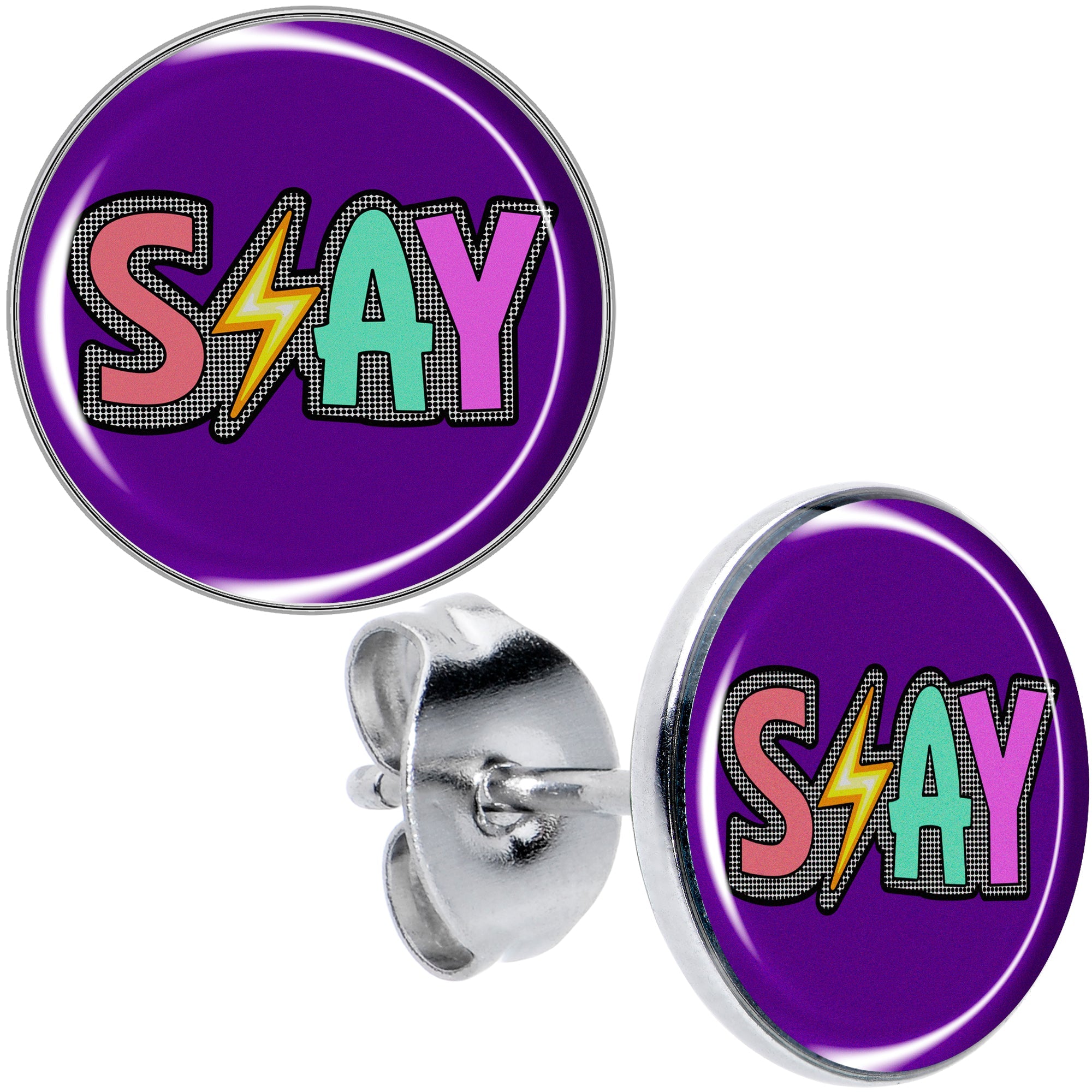 BodyCandy Colorful Lighting SLAY Stud Earrings by Onyx O — main product shot