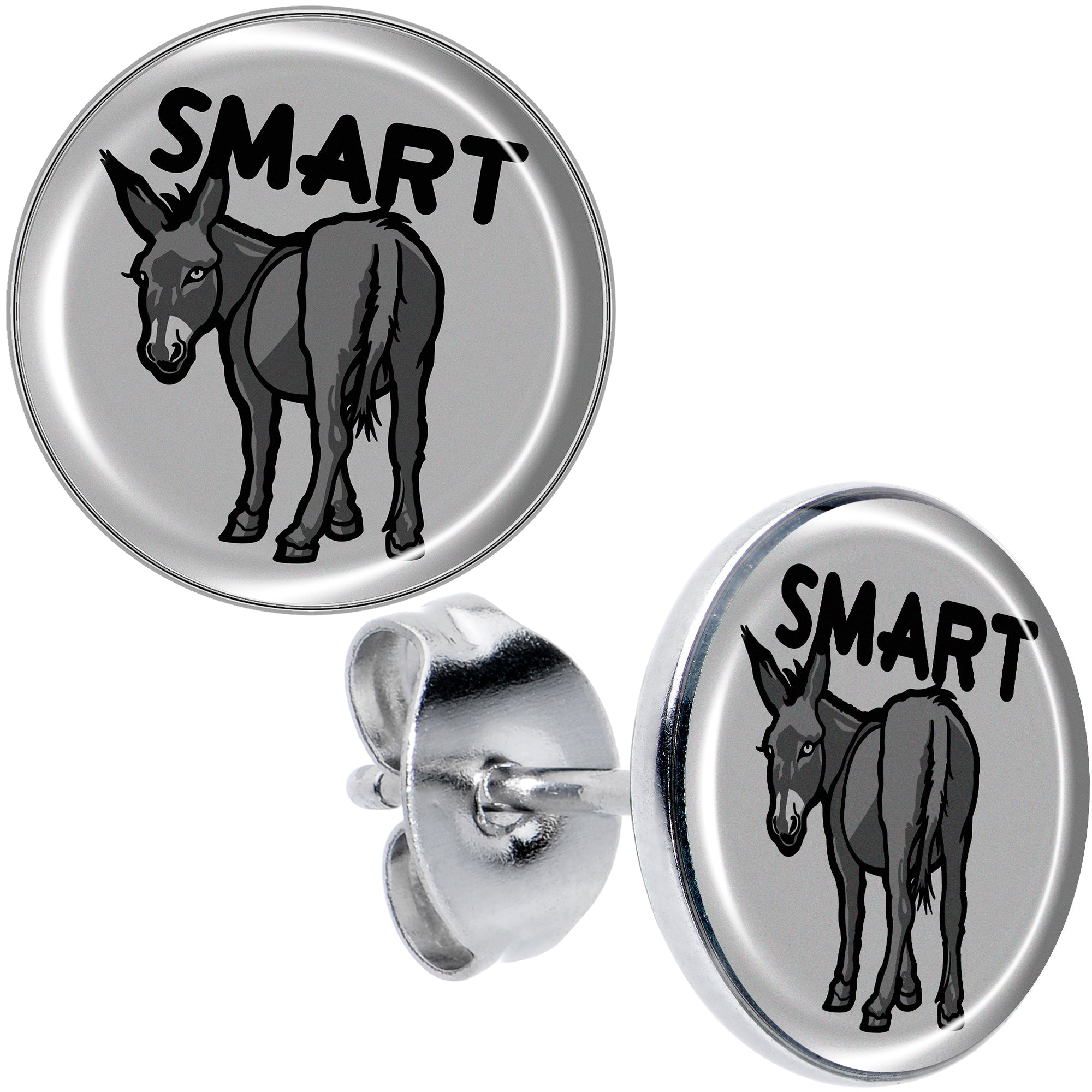 BodyCandy Donkey Smart Ass Stud Earrings by Onyx O — main product shot