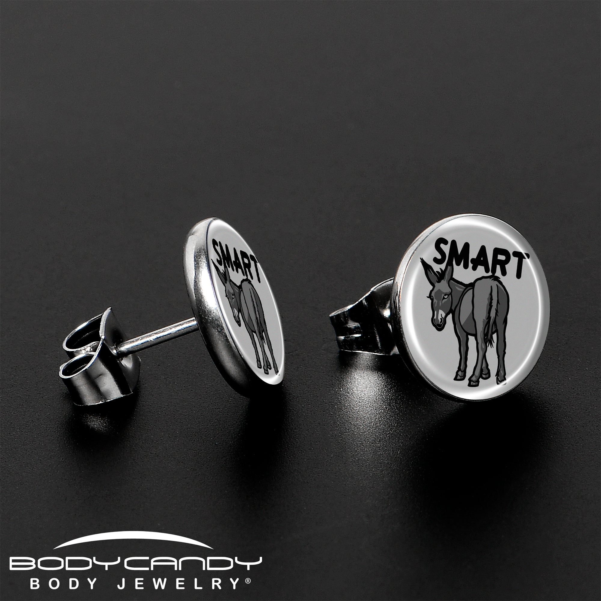 BodyCandy Donkey Smart Ass Stud Earrings by Onyx O — lifestyle context