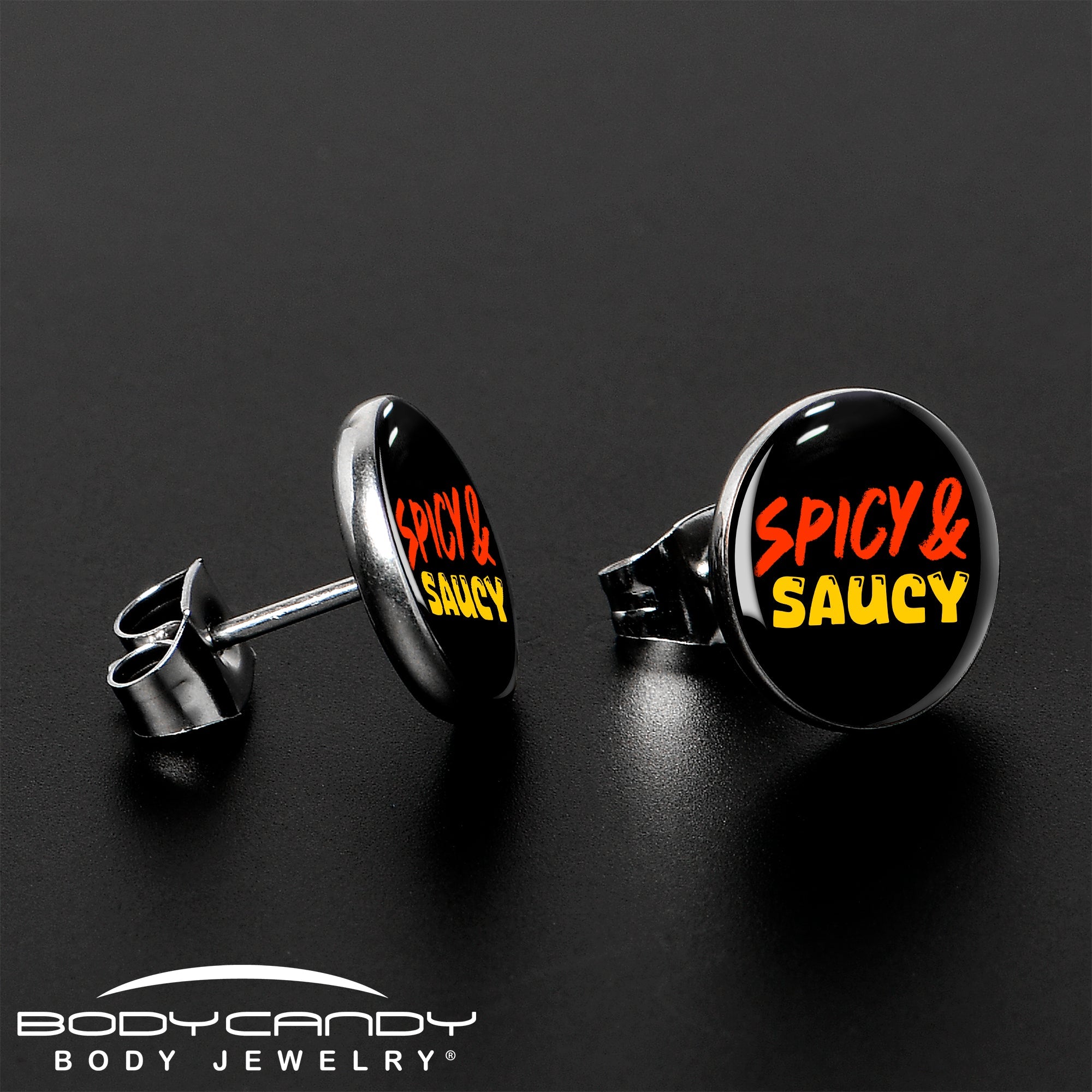 BodyCandy Spicy and Saucy Stud Earrings by Onyx O — lifestyle context