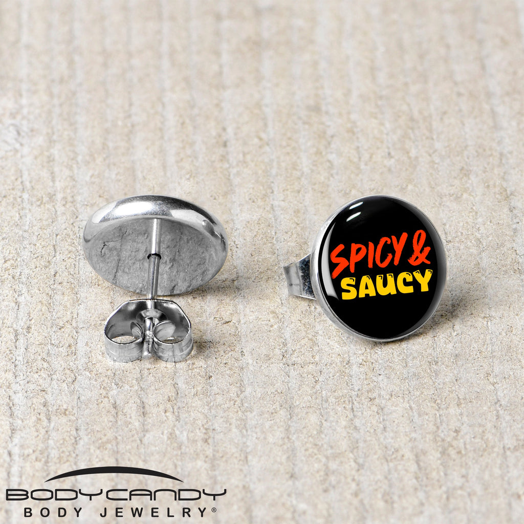 BodyCandy Spicy and Saucy Stud Earrings by Onyx O — back view