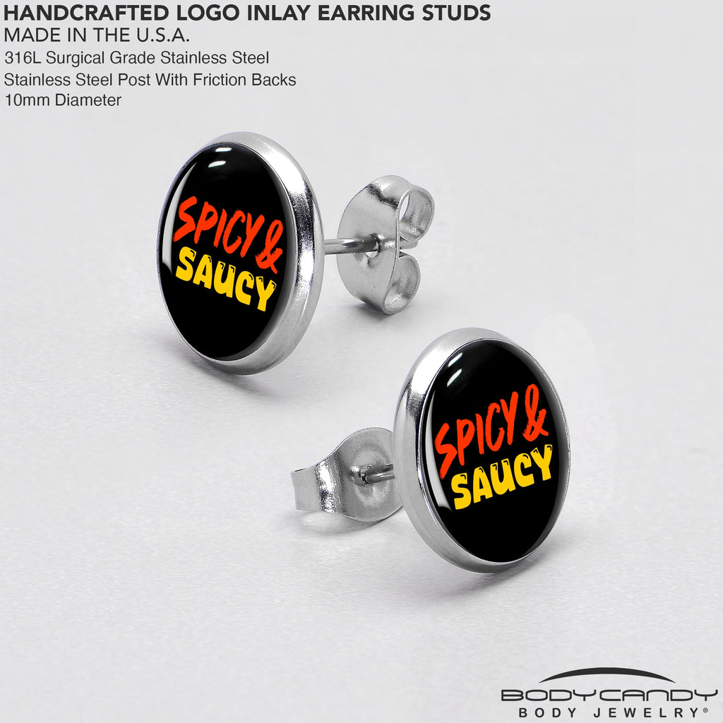 BodyCandy Spicy and Saucy Stud Earrings by Onyx O — in-use photo
