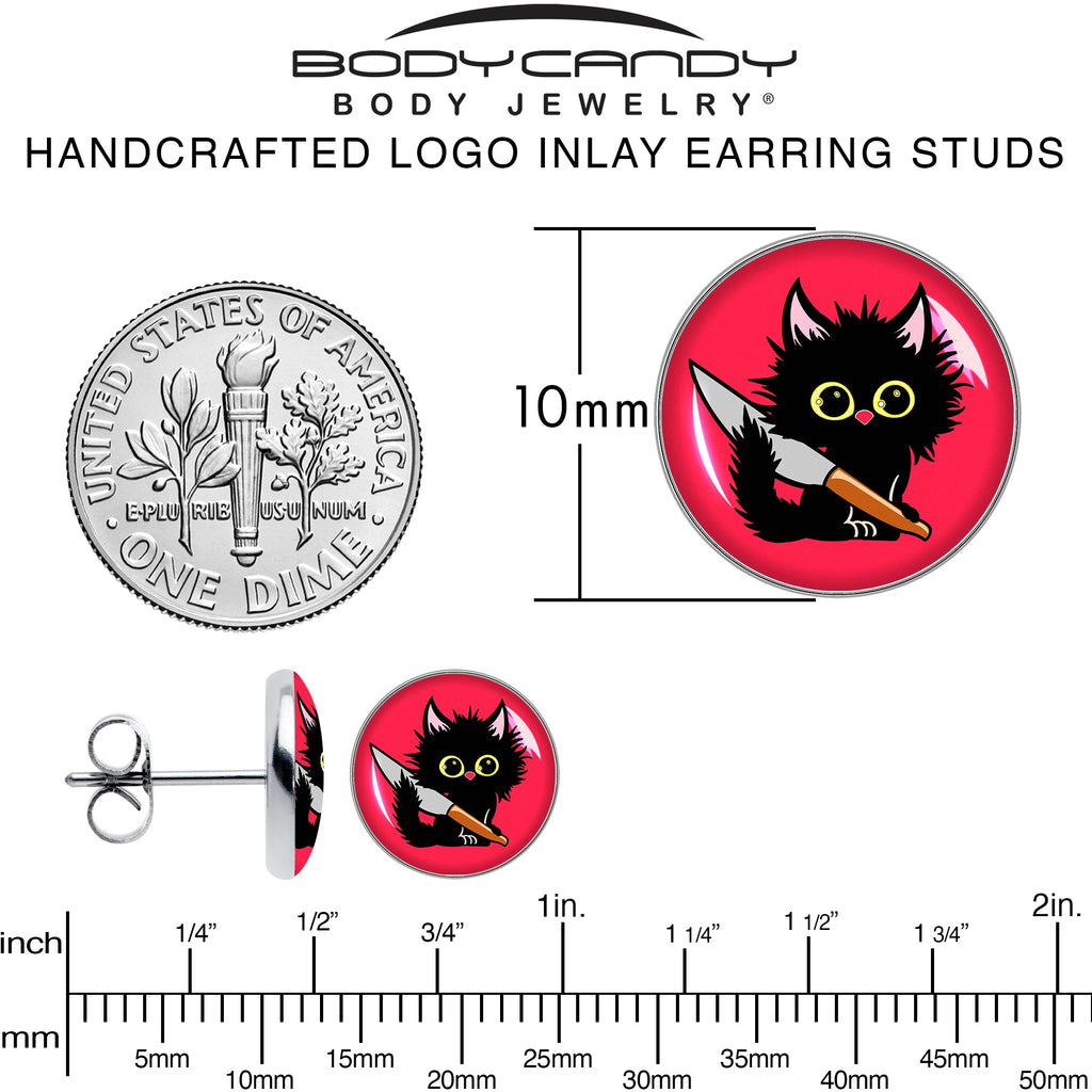 BodyCandy Stabby Cat Stud Earrings by Onyx O — alternative angle