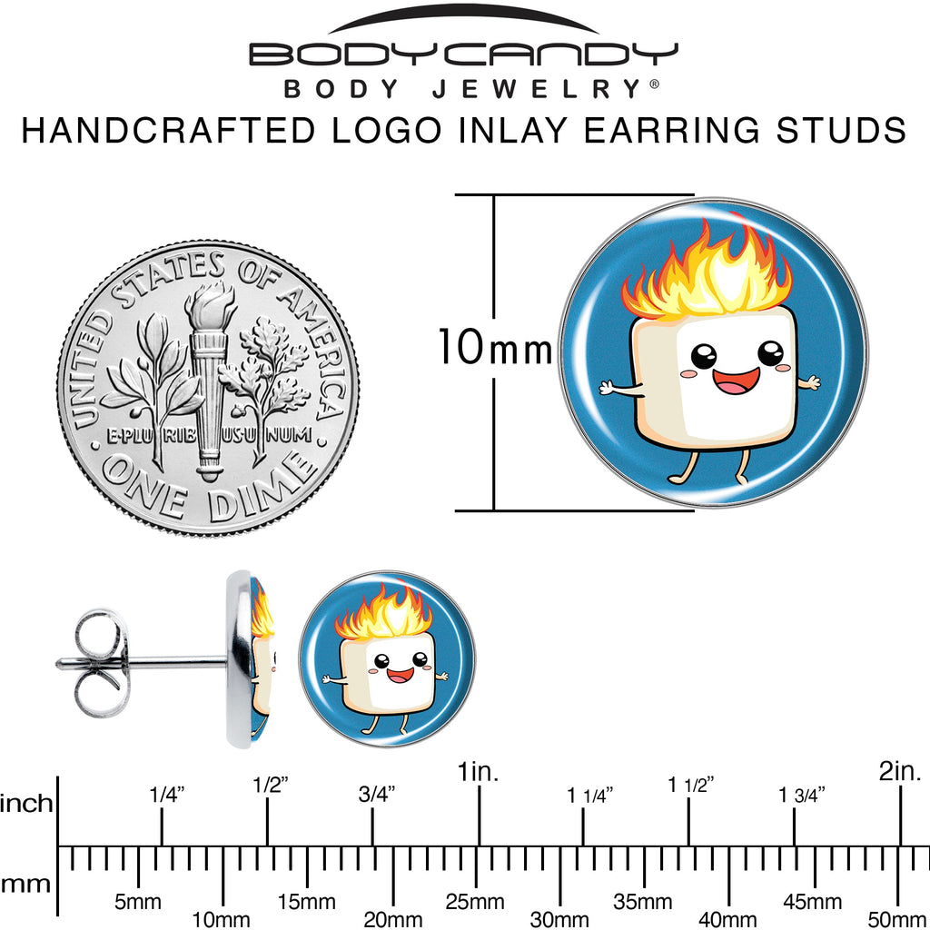 BodyCandy Burning Marshmallow Stud Earrings by Onyx O — alternative angle