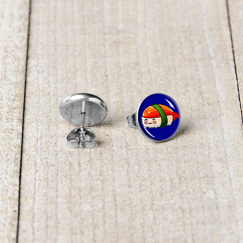 BodyCandy Sushi Stud Earrings by Onyx O — back view