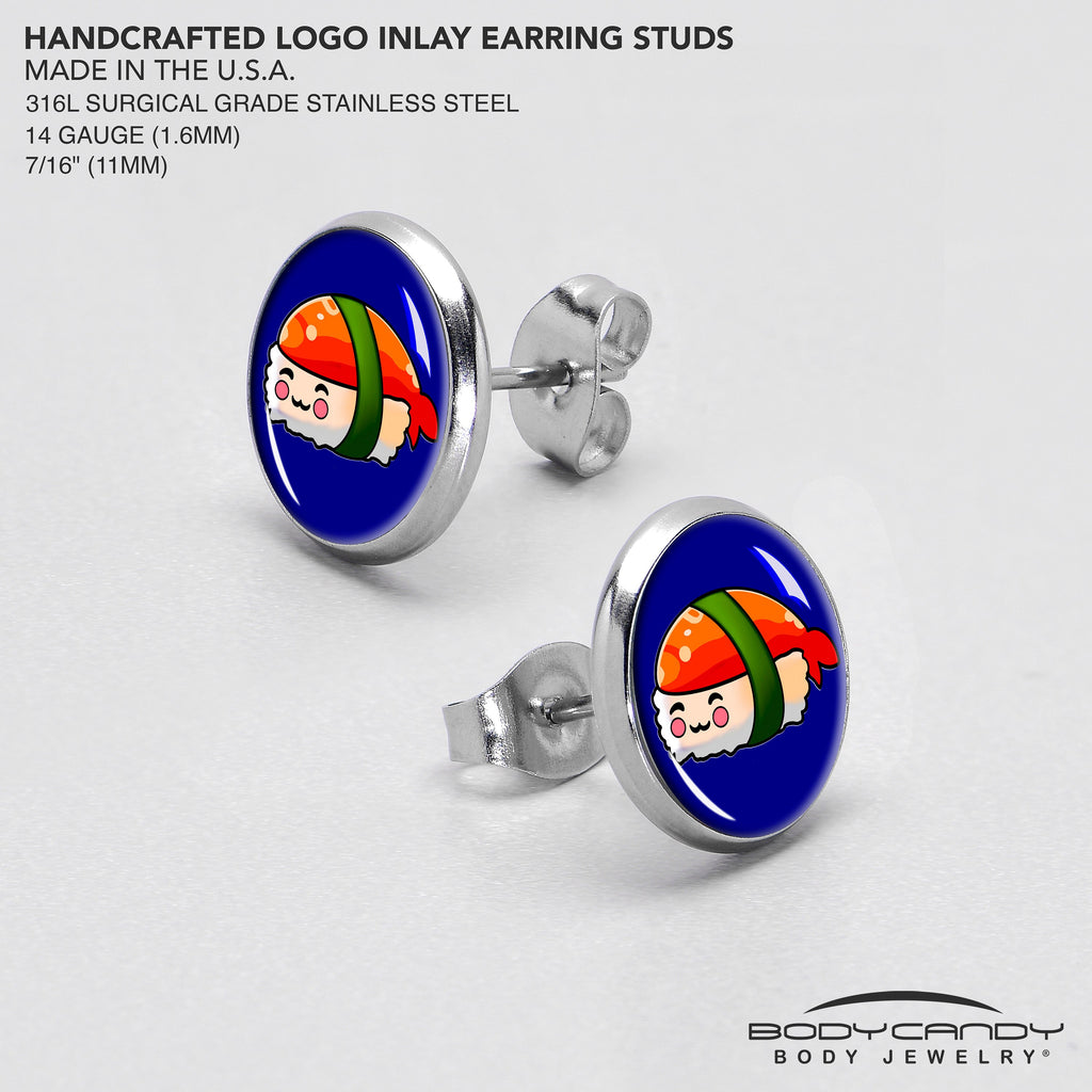 BodyCandy Sushi Stud Earrings by Onyx O — in-use photo