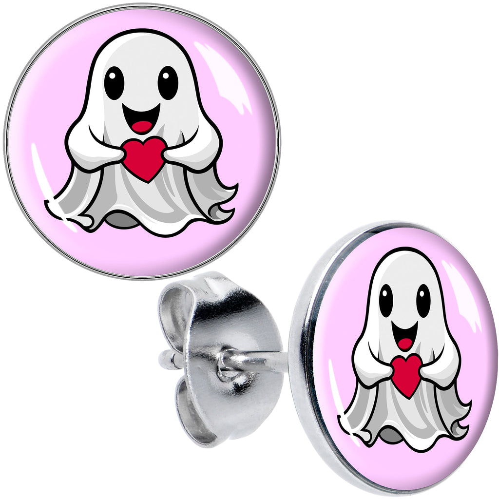 BodyCandy Valentine Sweet Ghost Stud Earrings by Onyx O — main product shot
