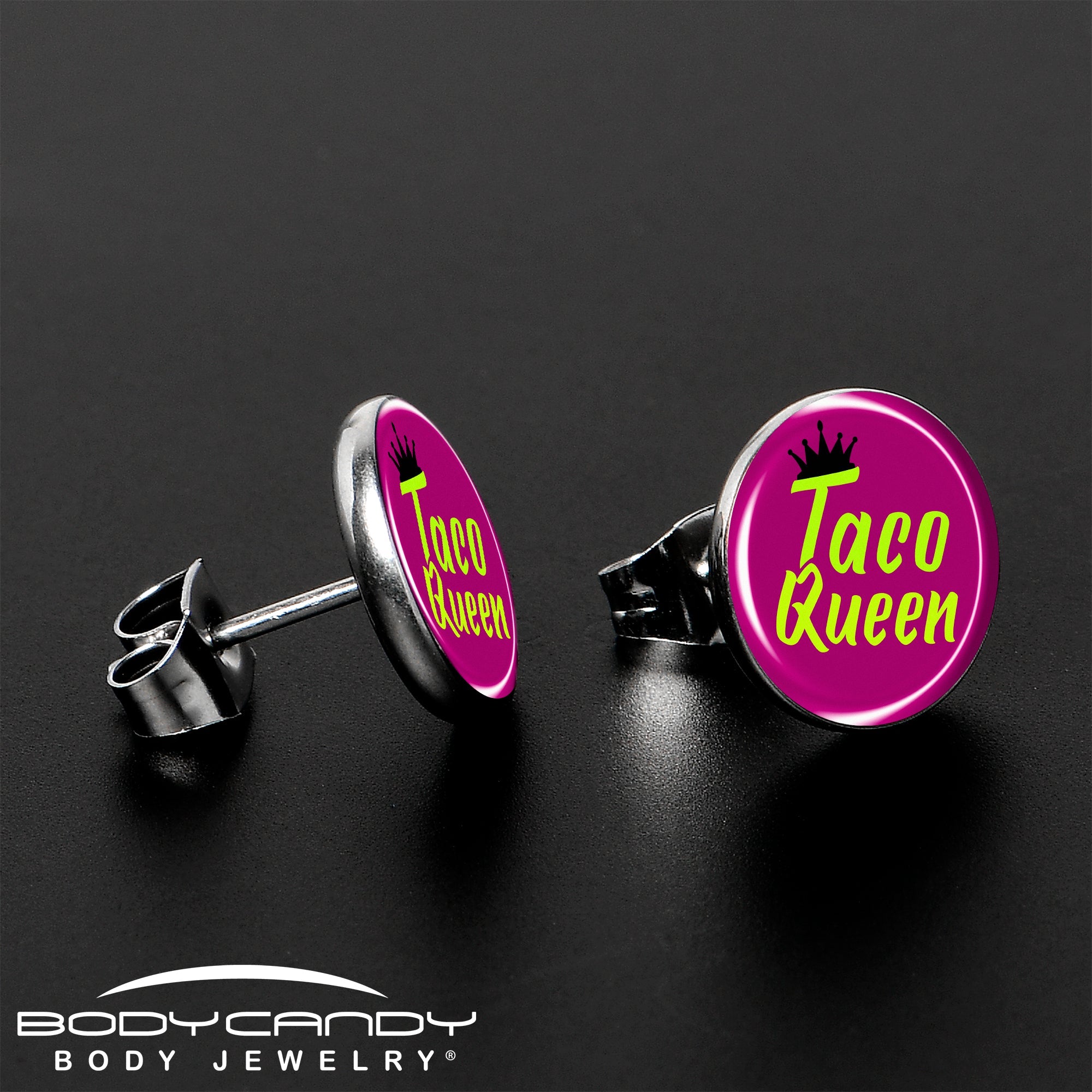 BodyCandy Taco Queen Stud Earrings by Onyx O — lifestyle context