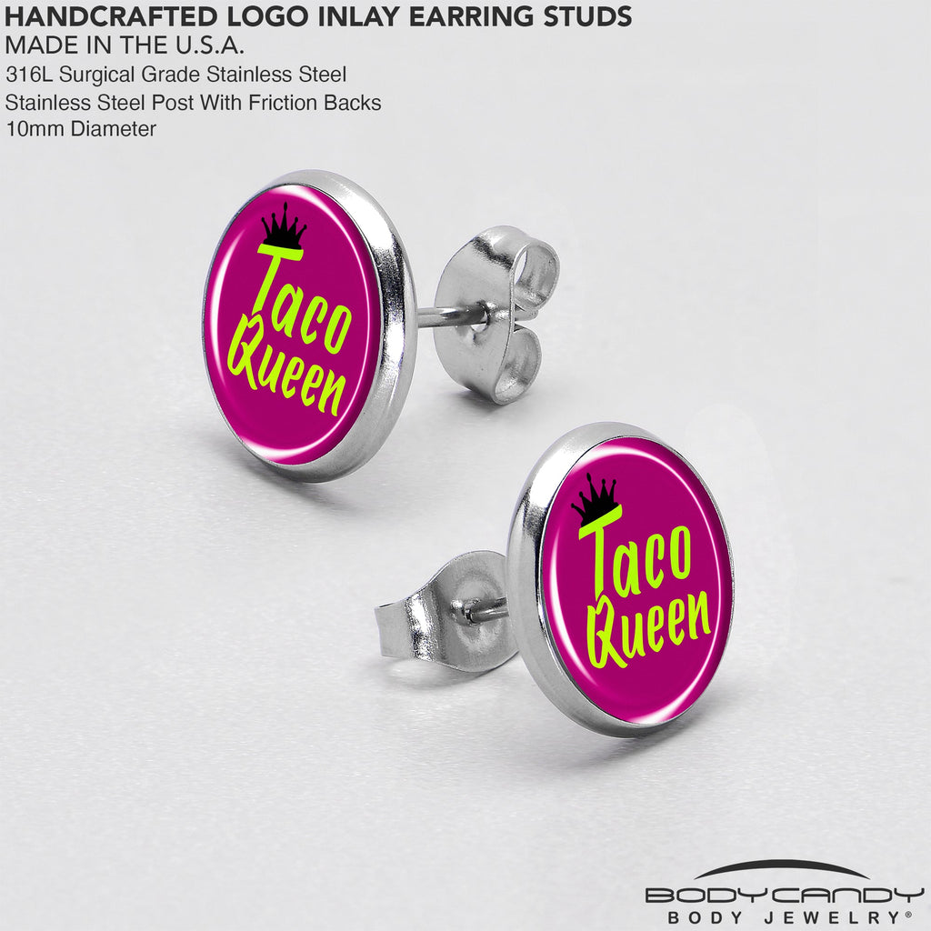 BodyCandy Taco Queen Stud Earrings by Onyx O — in-use photo