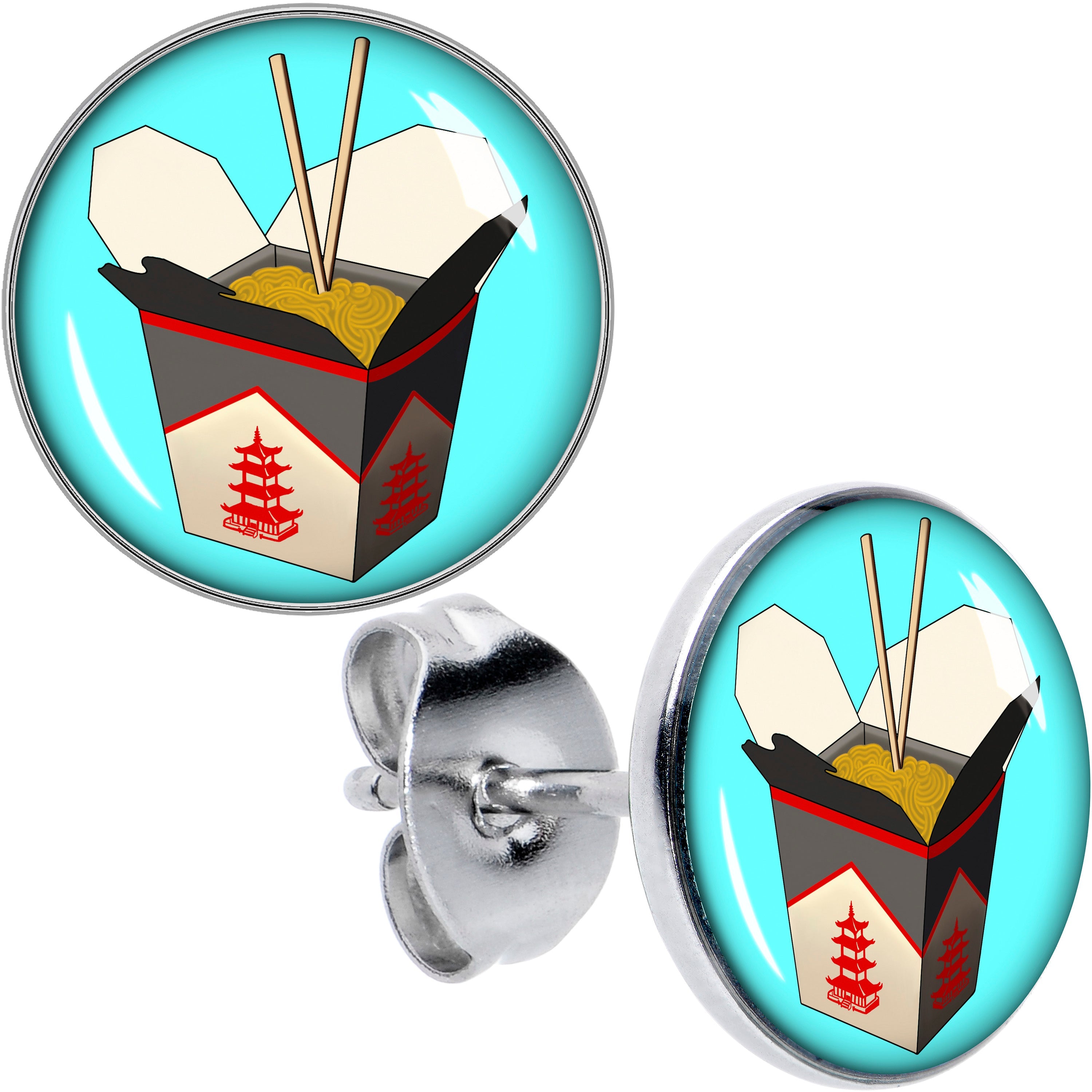 BodyCandy Chinese Take Out Stud Earrings by Onyx O — main product shot