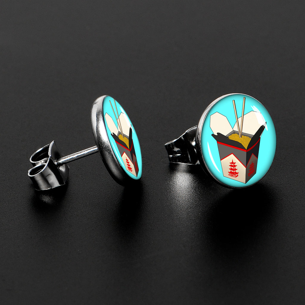 BodyCandy Chinese Take Out Stud Earrings by Onyx O — lifestyle context