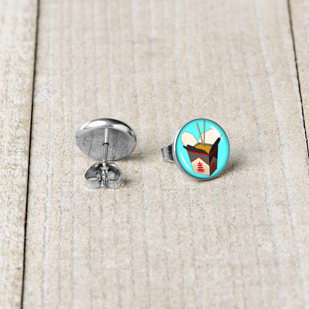 BodyCandy Chinese Take Out Stud Earrings by Onyx O — back view