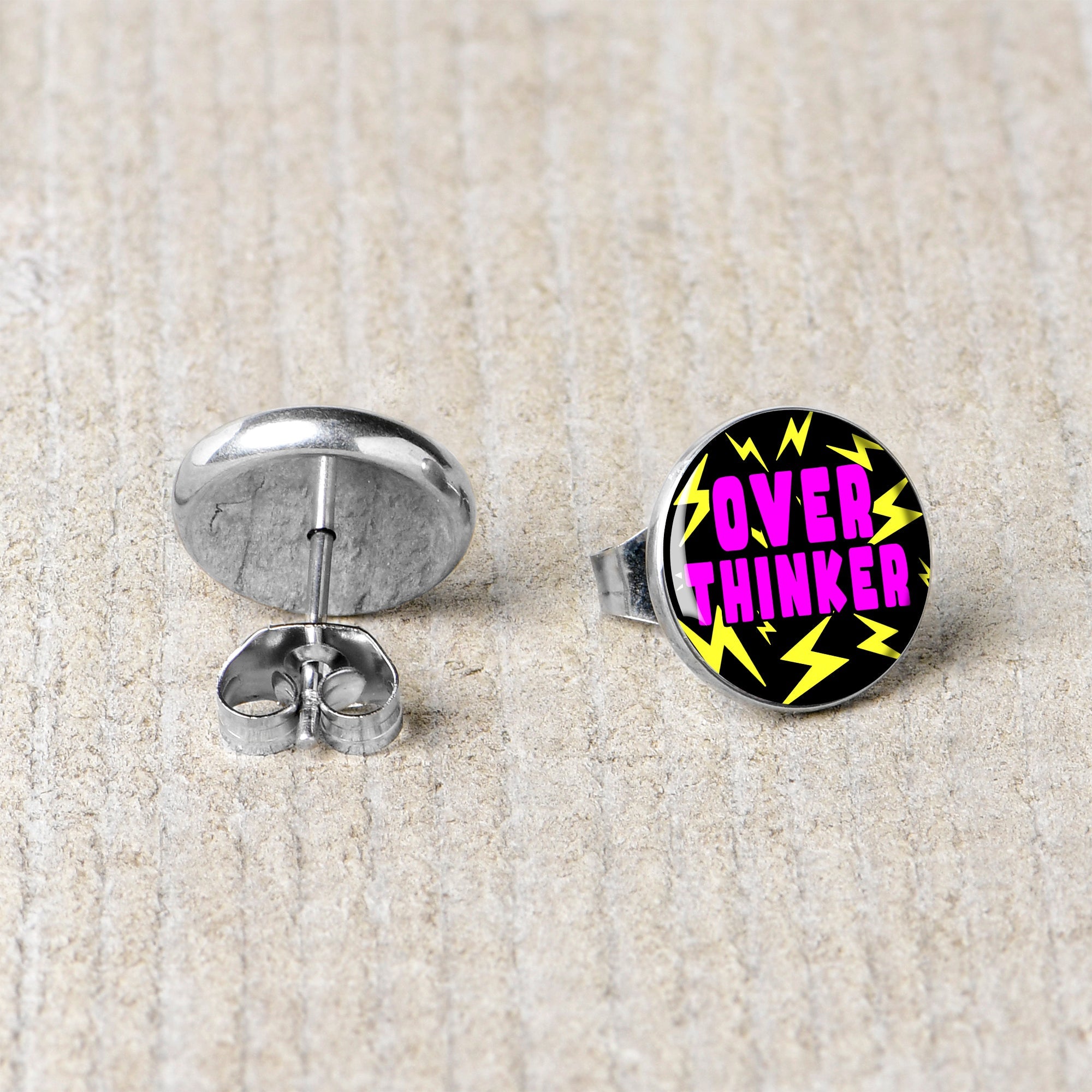 BodyCandy Over Thinker Impact Stud Earrings by Onyx O — back view