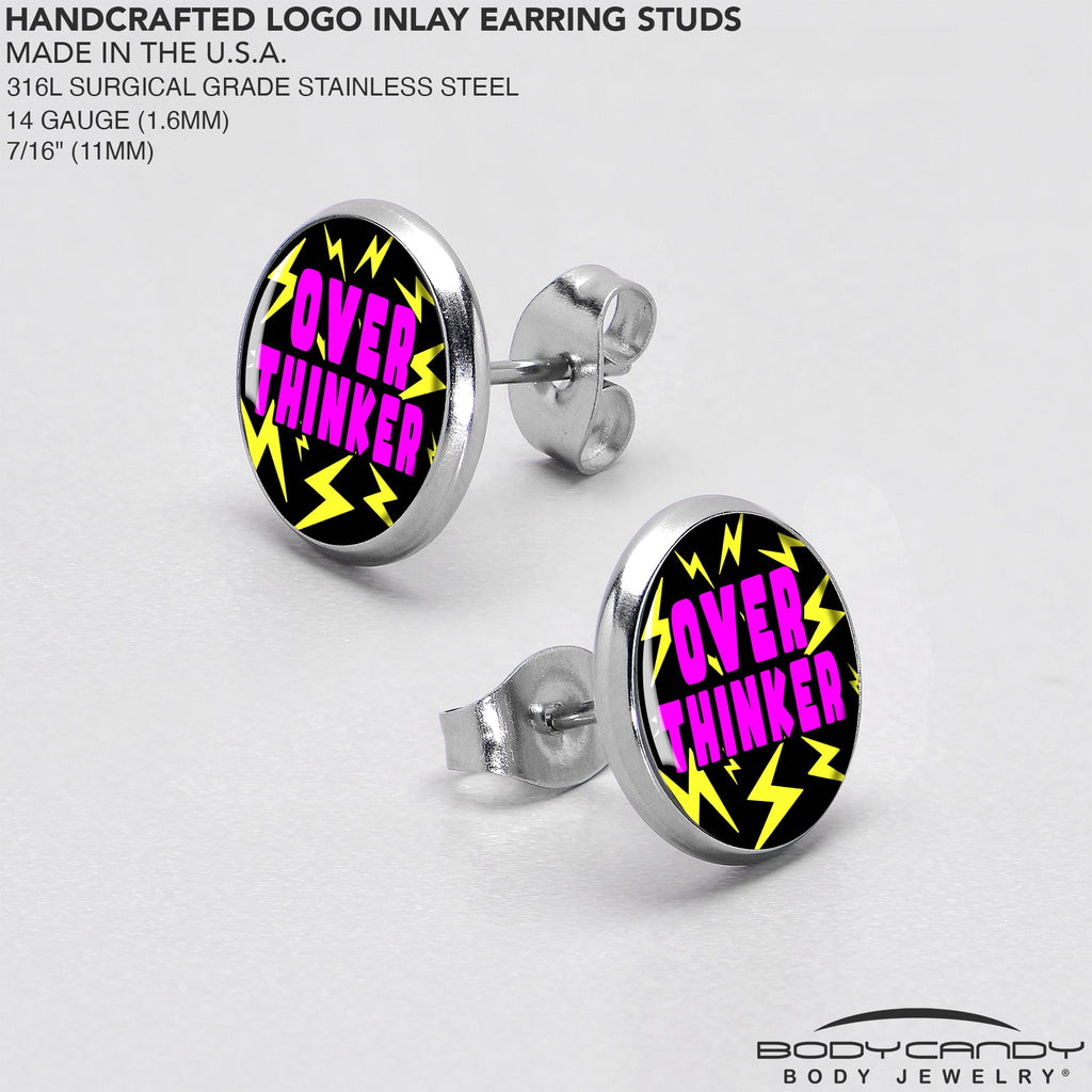 BodyCandy Over Thinker Impact Stud Earrings by Onyx O — in-use photo