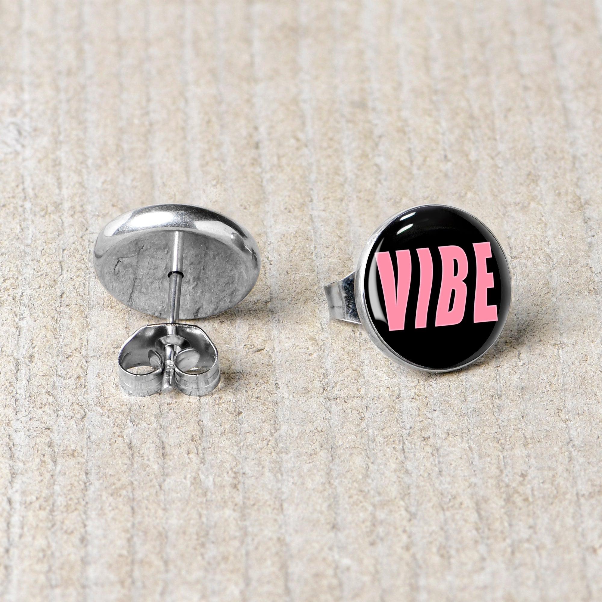 BodyCandy Vibe Stud Earrings by Onyx O — back view