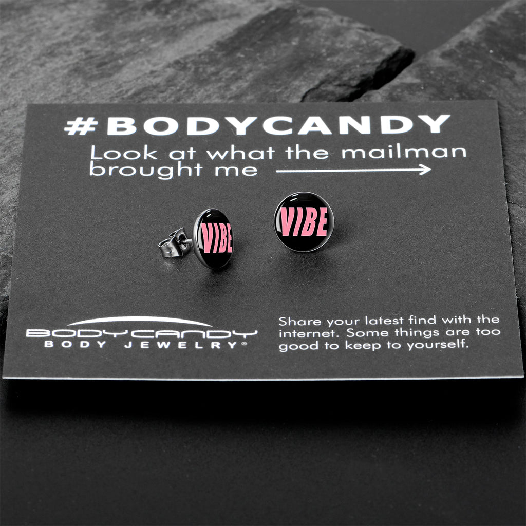 BodyCandy Vibe Stud Earrings by Onyx O — in-use photo