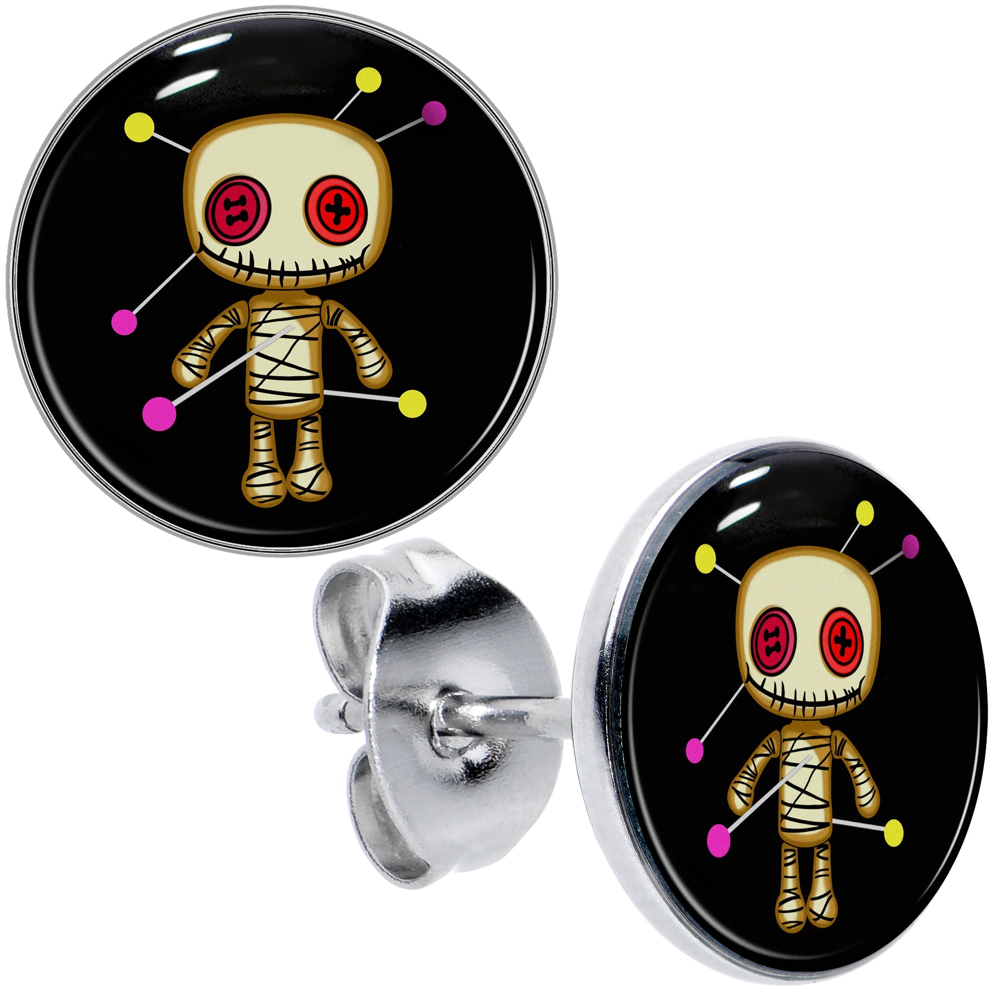 BodyCandy Voodoo Doll Stud Earrings by Onyx O — main product shot