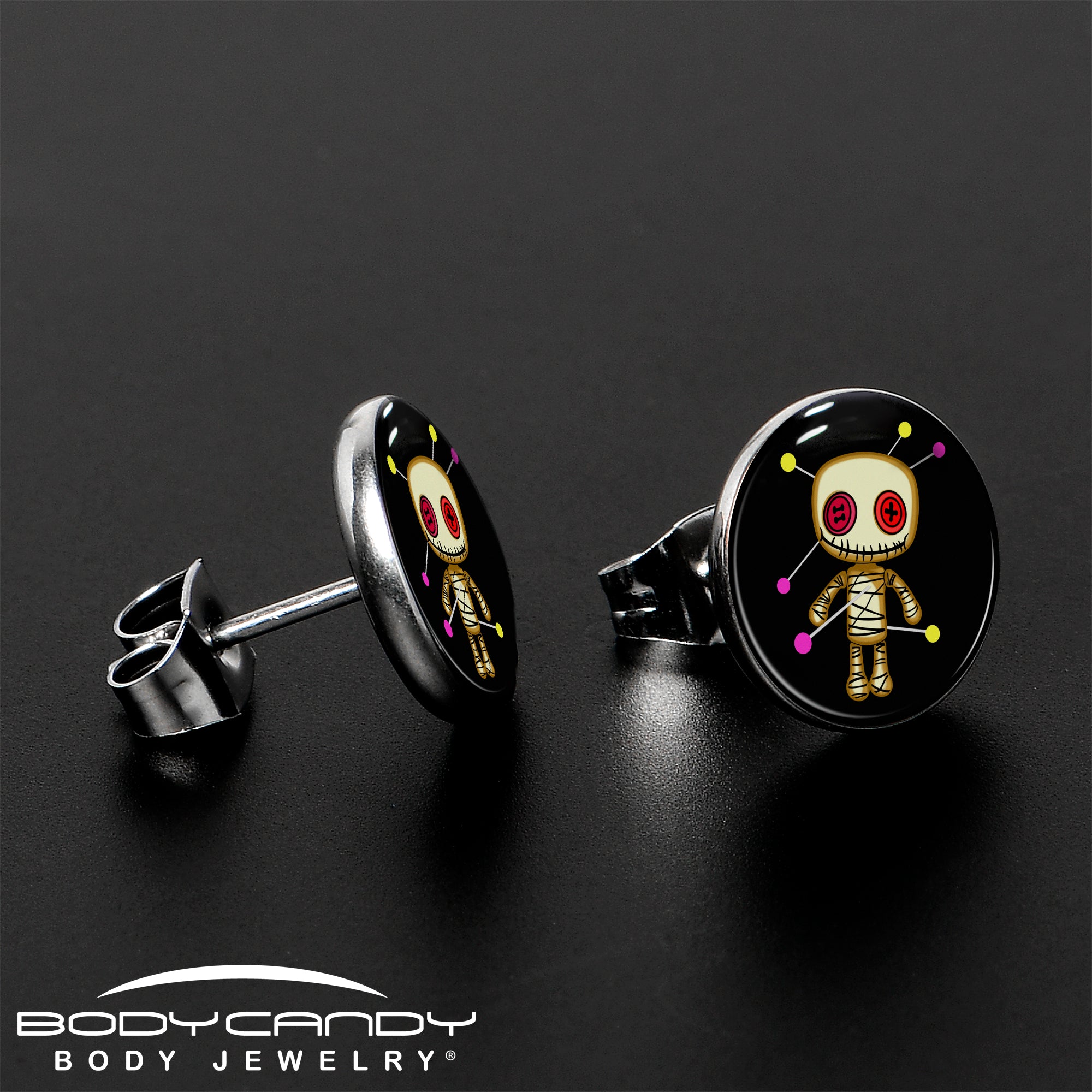 BodyCandy Voodoo Doll Stud Earrings by Onyx O — lifestyle context