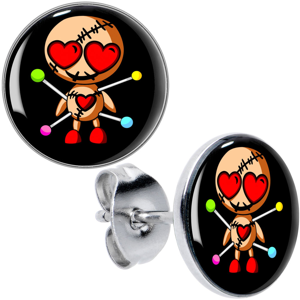BodyCandy Valentine Heart Voodoo Doll Stud Earrings — main product shot