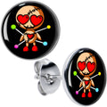 BodyCandy Valentine Heart Voodoo Doll Stud Earrings — main product shot