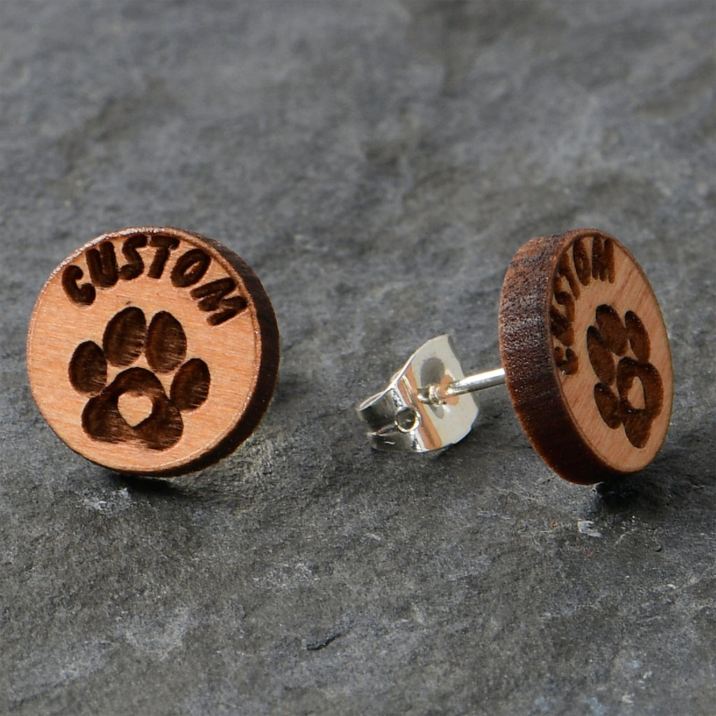 BodyCandy Custom Animal Jewelry Earrings Paw Print Personalized Stud Earrings — alternative angle