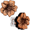 BodyCandy Natural Maple Wood Spring Flowers Stud Earrings — main product shot