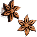 BodyCandy Natural Maple Wood Blooming Flowers Stud Earrings — main product shot