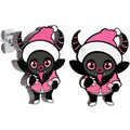 BodyCandy Handmade Wooden Krampus Cutie Holiday Christmas Stud Earrings by Onyx O — main product shot