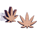 BodyCandy Natural Wood Pot Leaf Stud Earrings by Onyx O — main product shot