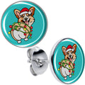 BodyCandy Christmas Holiday Lights Corgi Dog Stud Earrings by Onyx O — main product shot