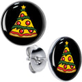 BodyCandy Christmas Holiday Pizza Tree Stud Earrings by Onyx O — main product shot