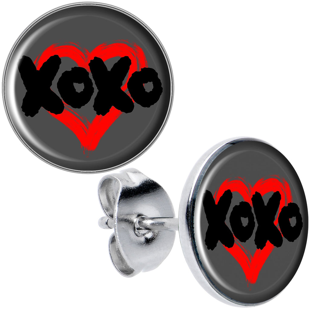 BodyCandy XOXO Heart Stud Earrings by Onyx O — main product shot