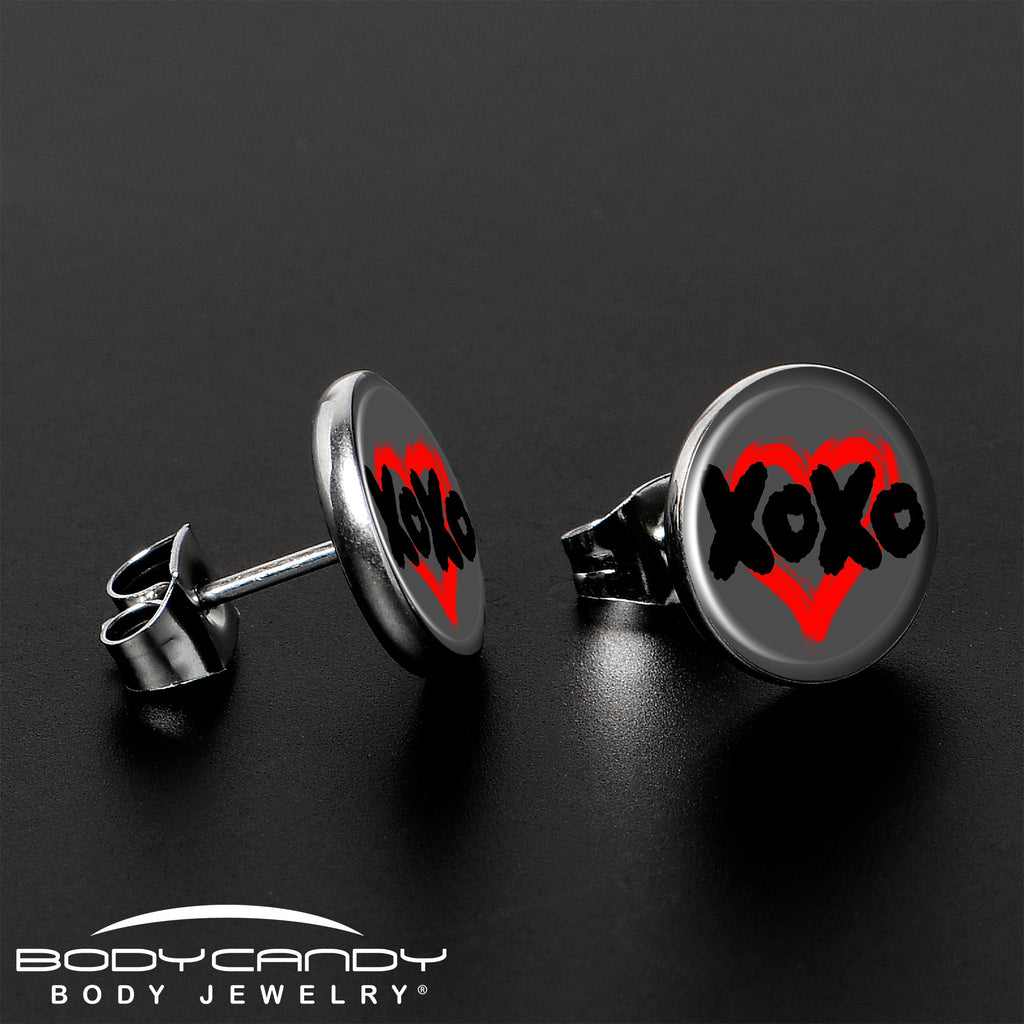BodyCandy XOXO Heart Stud Earrings by Onyx O — lifestyle context