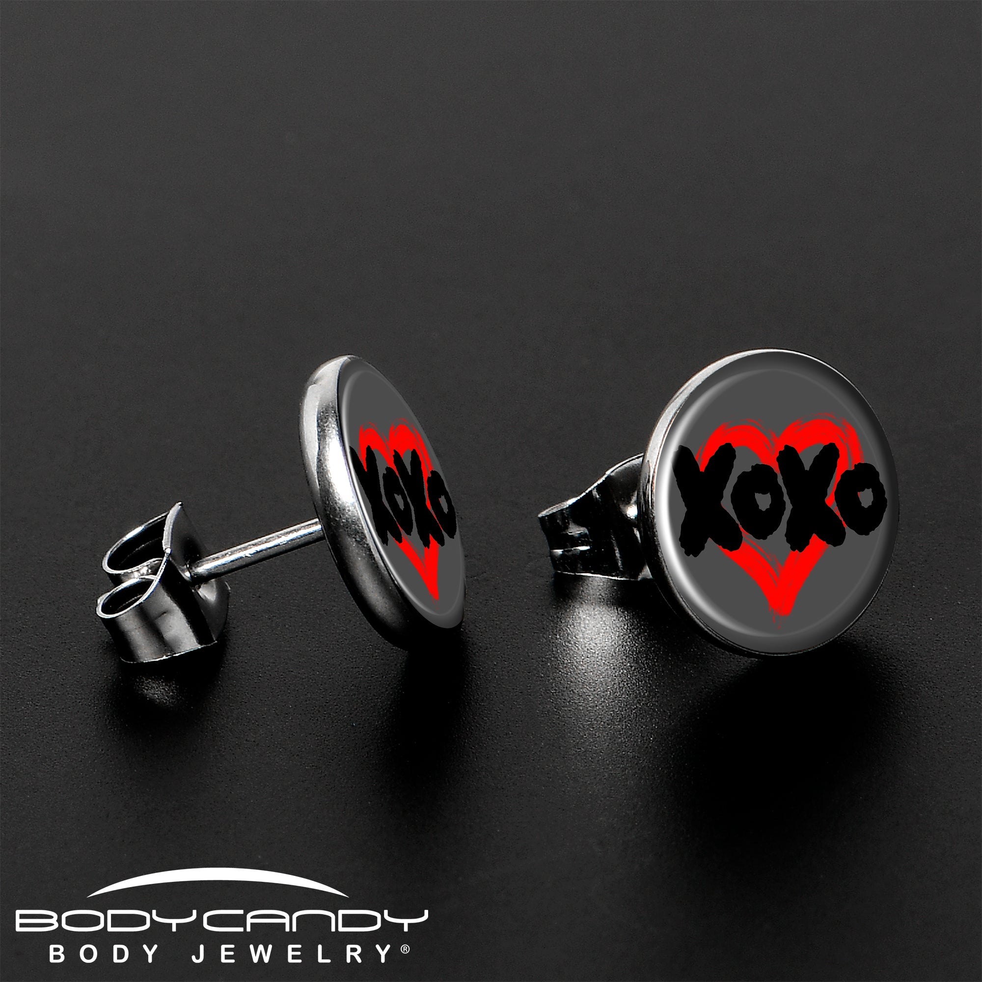 BodyCandy XOXO Heart Stud Earrings by Onyx O — lifestyle context