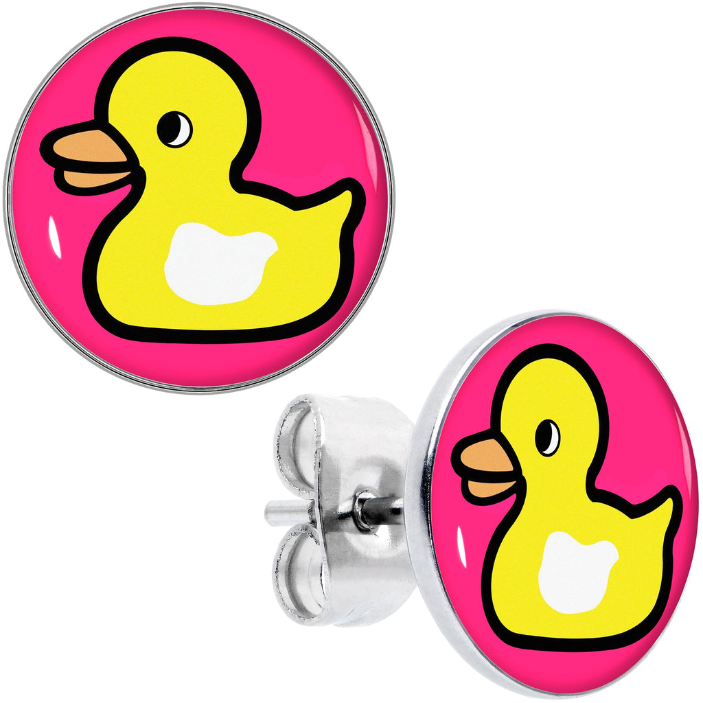 BodyCandy Yellow Ducky Stud Earrings by Onyx O — main product shot