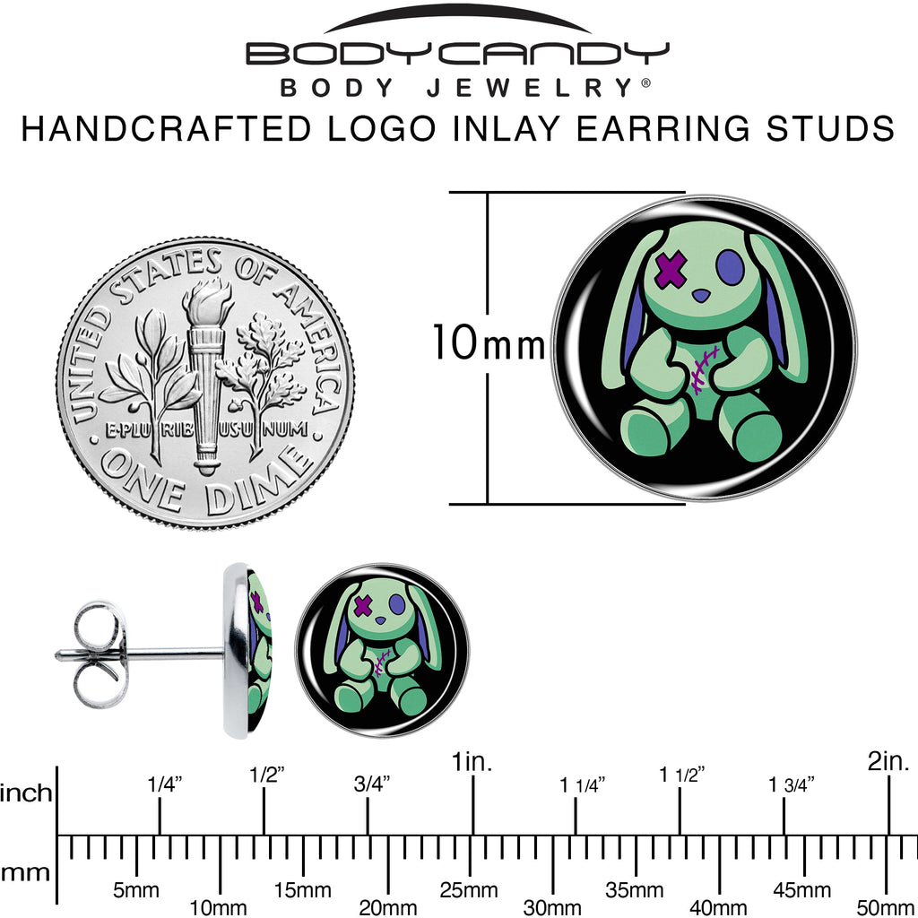 BodyCandy Zombie Bunny Stud Earrings by Onyx O — alternative angle